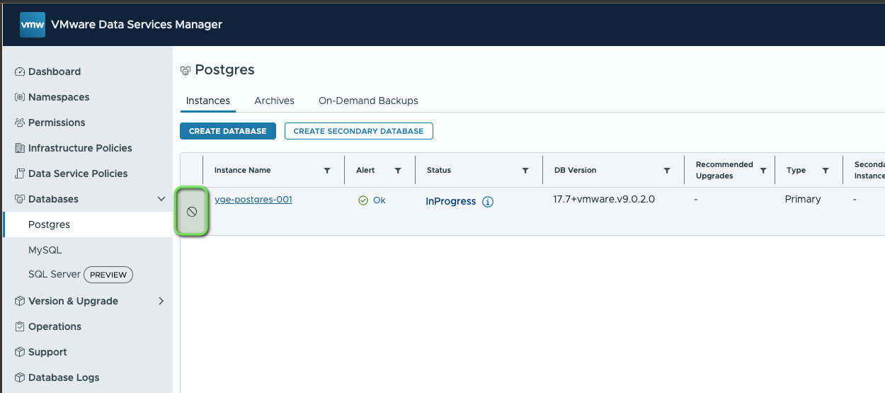 DSM UI read-only view